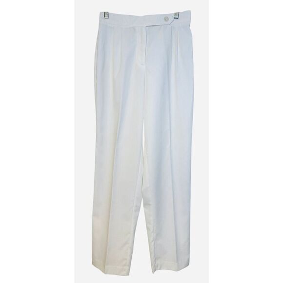 Vintage Sandra Ow-Wing for N.R.1 Lightweight Pants Sz. 12 White Dress Brunch - Picture 1 of 7